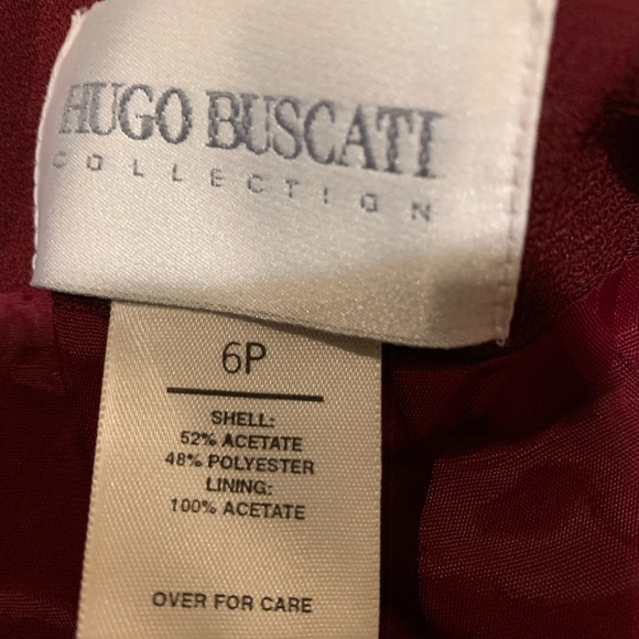 Vintage 90s Hugo Buscati Wine Maroon Skirt Blazer Suit 2 piece , Size 6 P - Picture 5 of 6